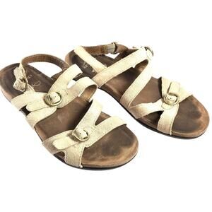 Dansko Jameson Shimmer Womens Gold Suede Leather Sandals Strappy Shoes 39 / 8